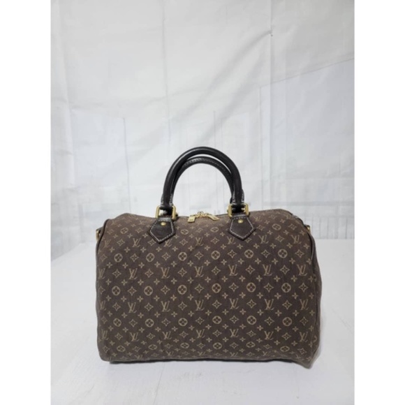 SOLD***Authentic Louis Vuitton Monogram Canvas Mini Lin Speedy 30 Bag Brown - Picture 12 of 12